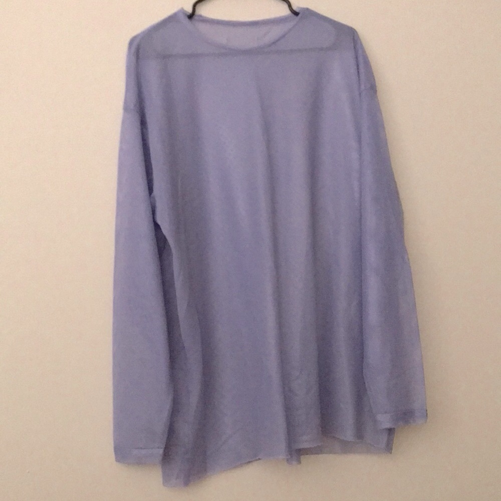 Lavender mesh see through top
